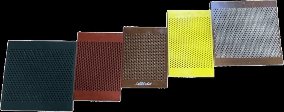 Abhishek comber boards for textile jacquard looms in brown, yellow, red, grey and green grades