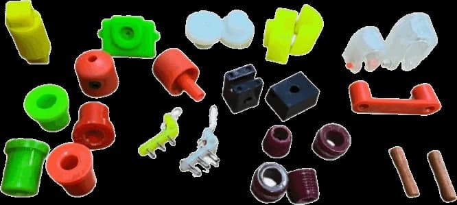 Assorted plastic loom spare parts